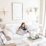 little girl reading on couch | spring children's book