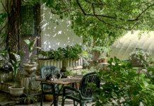 Embracing My Abuela Era: Gardening Gifts to Grow with Your Kids gardening month | photo of a garden with a patio set