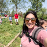 Mom taking selfie with her family of 6 | Spring as a mom